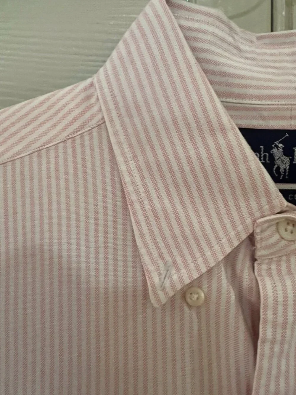 Ralph Lauren Polo 100% Cotton Dress Shirt Men’s 15 1/2 33 PINK STRIPES